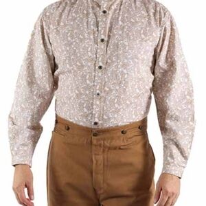 Scully Men's Beige Paisley Button-Up Cowboy Shirt
